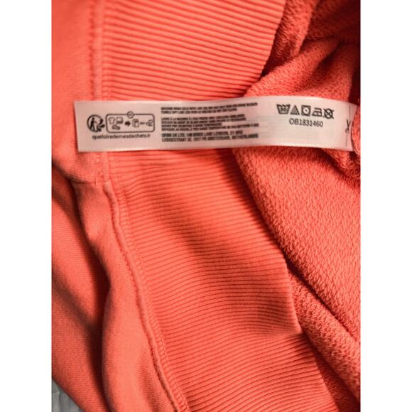 FREE PEOPLE Zip Hoodie Women's Sz S Coral Full Zip Drawstring Sweatshirt - Picture 8 of 10